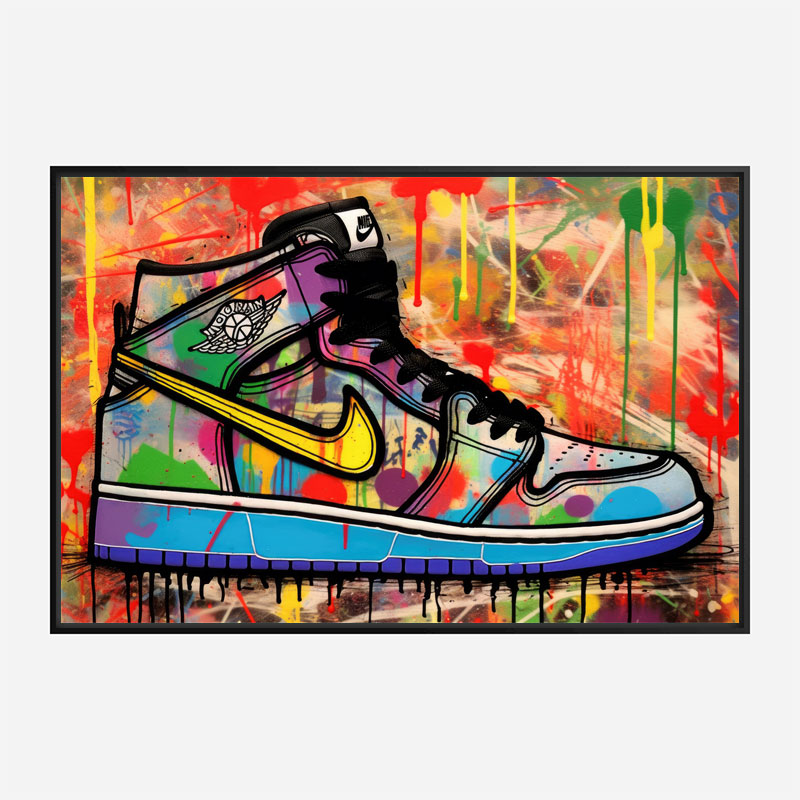 絵、アート Air Jordon Sneakers Graffiti Style 5 Wall Art